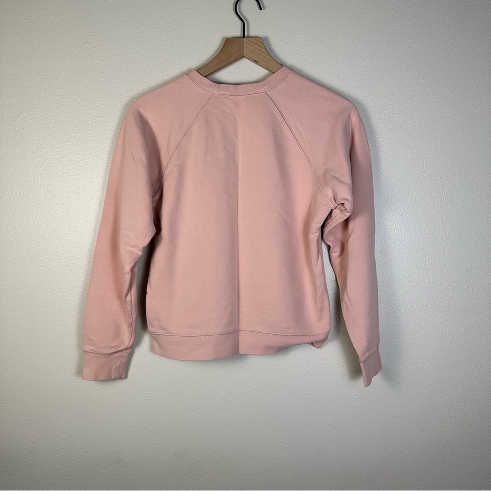 EVERLANE Women's 8 Classic Blush Pink Cropped Crewneck Sweatshirt - Picture 6 of 7